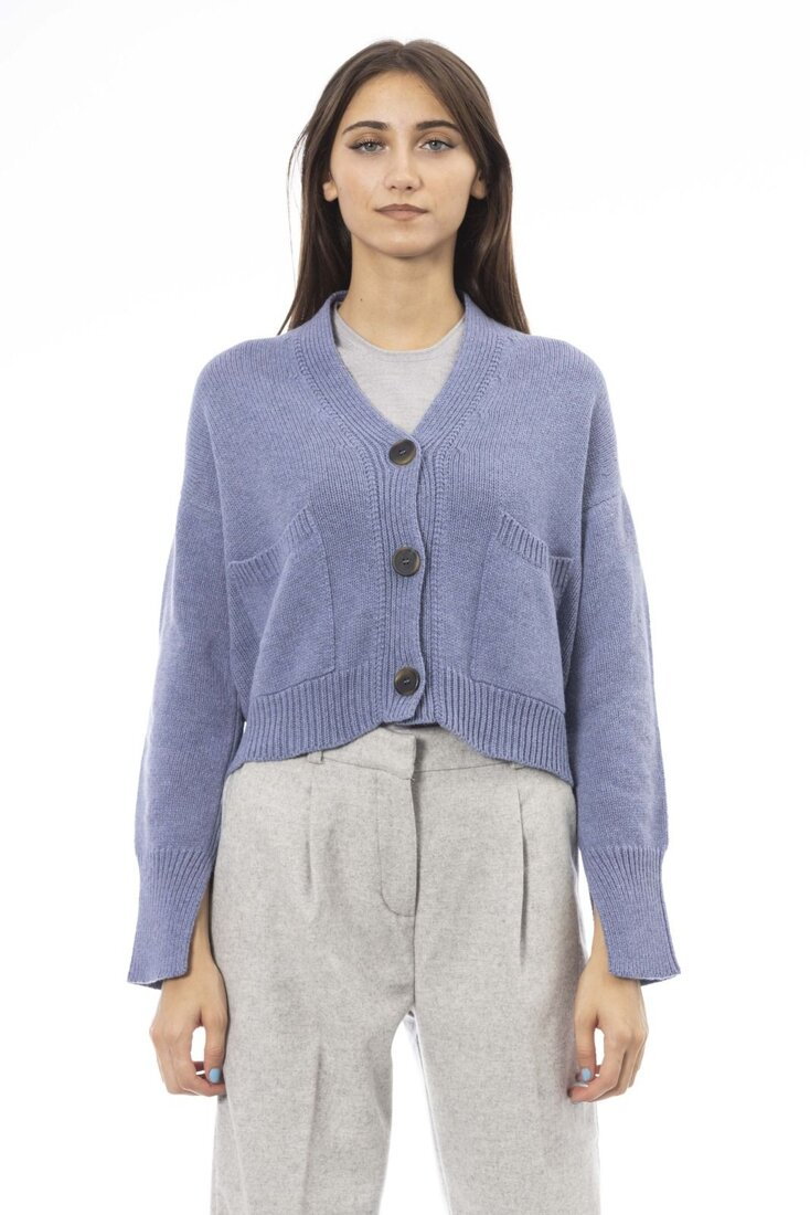Swetry marki Alpha Studio model AD8631EE kolor Niebieski. Odzież damska. Sezon: