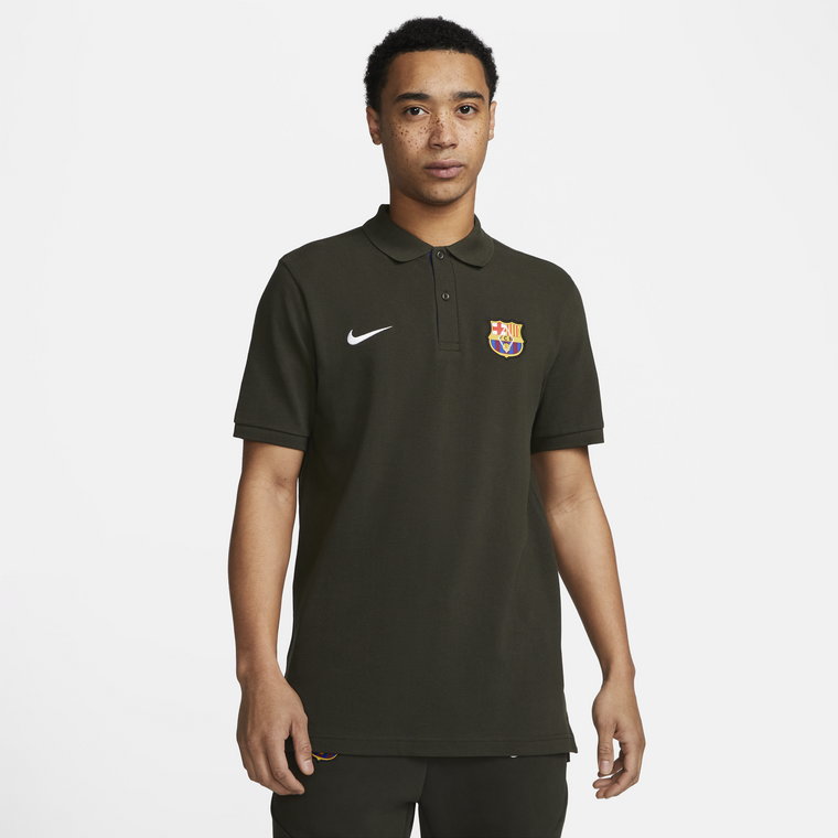 Męska koszulka piłkarska polo Nike FC Barcelona - Brązowy