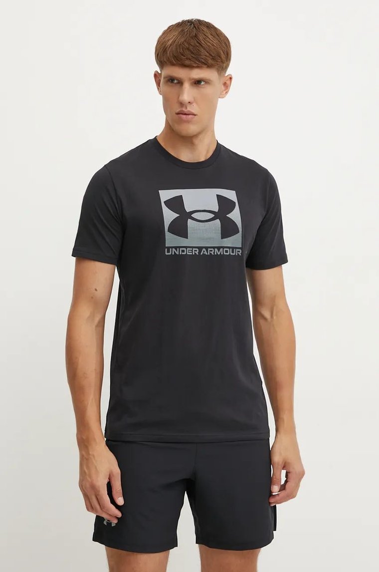 Under Armour t-shirt BOXED SPORTS UPDATED męski kolor czarny z nadrukiem 1386793