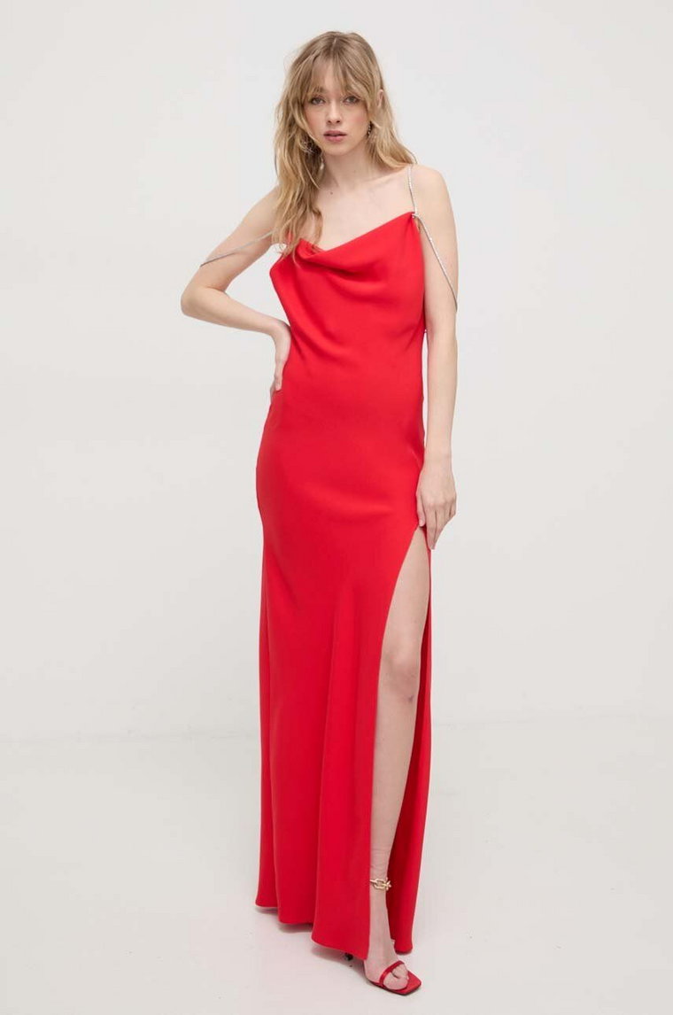 Nissa sukienka kolor czerwony maxi prosta
