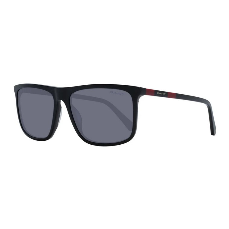 Czarne okulary przeciwsłoneczne kwadratowe z szarymi soczewkami Gant