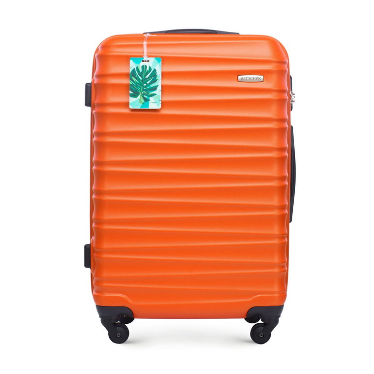 Średnia walizka z zawieszką pomarańczowa