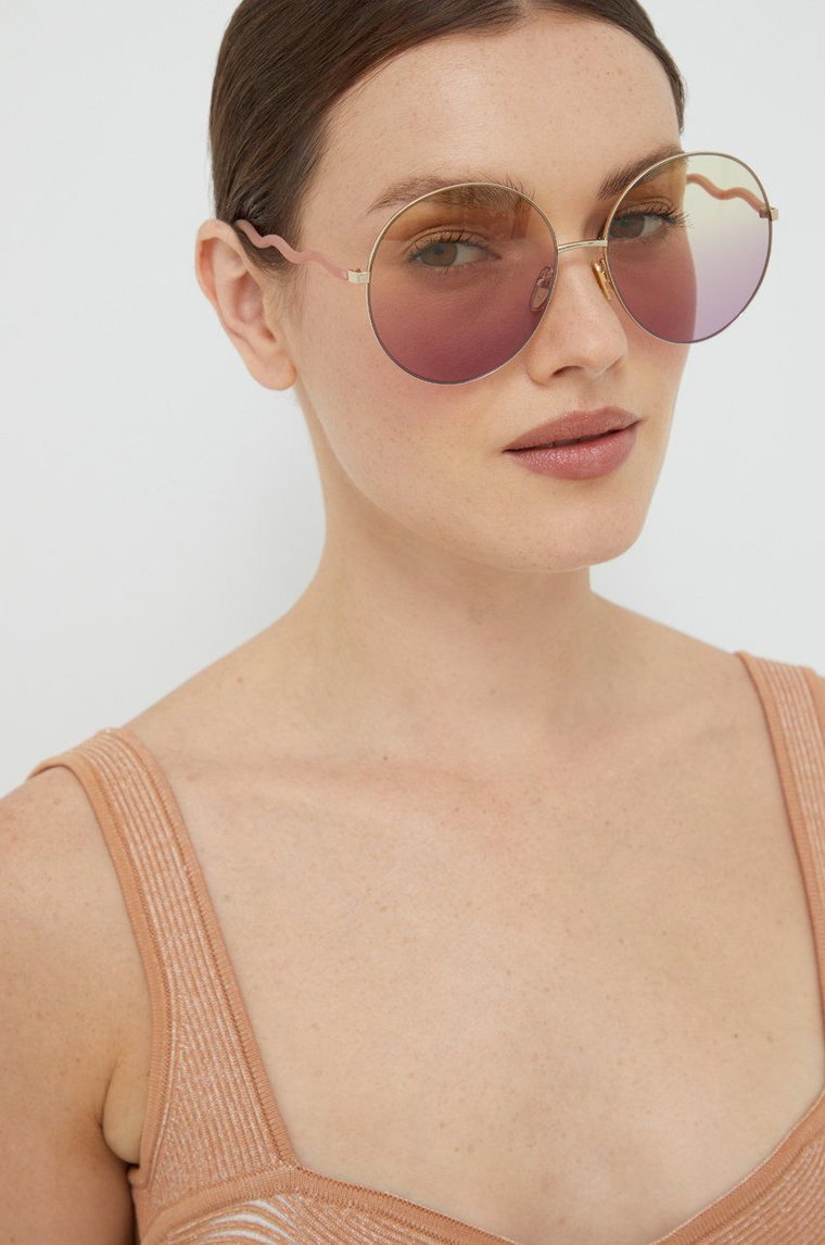 Chloé okulary przeciwsłoneczne damskie kolor fioletowy