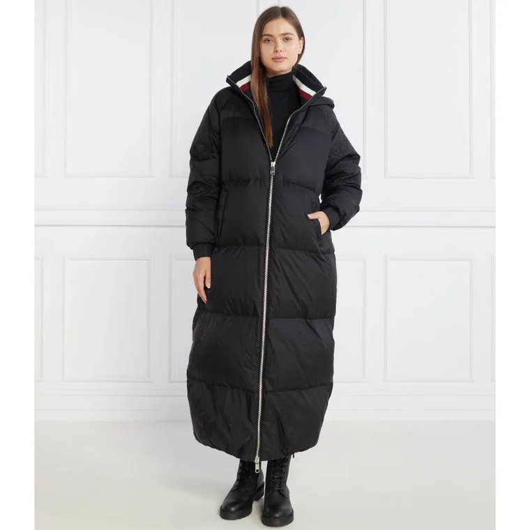 Tommy Hilfiger Puchowy płaszcz MODERN WAISTED HDD PUFFER MAXI