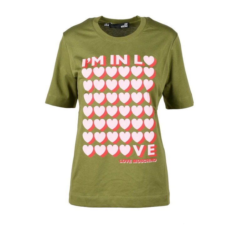 Luksusowa Zielona Koszulka dla Kobiet Love Moschino