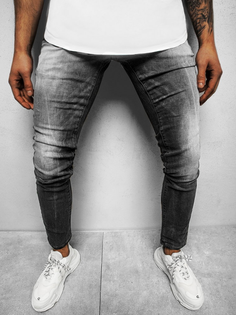 Spodnie jeansowe męskie czarne OZONEE NB/MP004N
