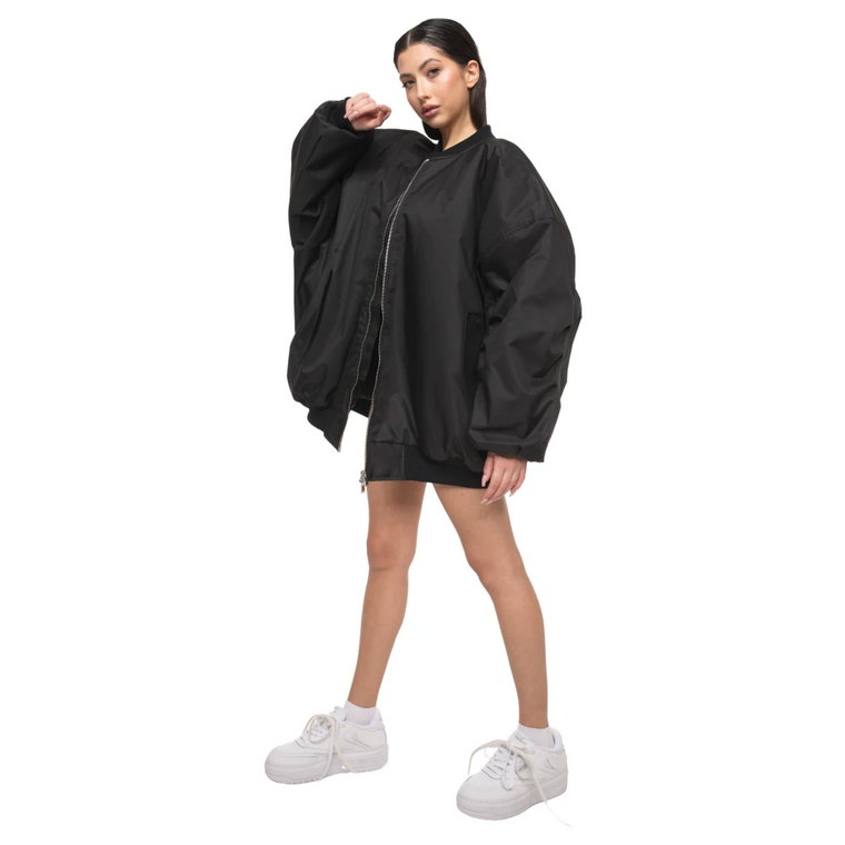 Letnia kurtka typu bomber oversize czarna Rest Factory