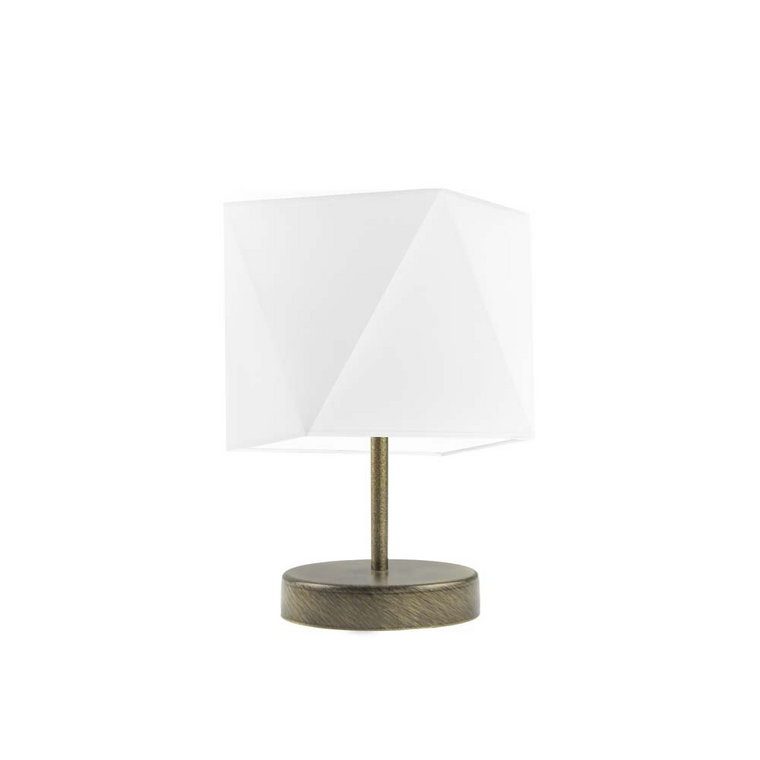 Lampka nocna LYSNE Pasadena, 60 W, E27, biała/złota, 30x23 cm