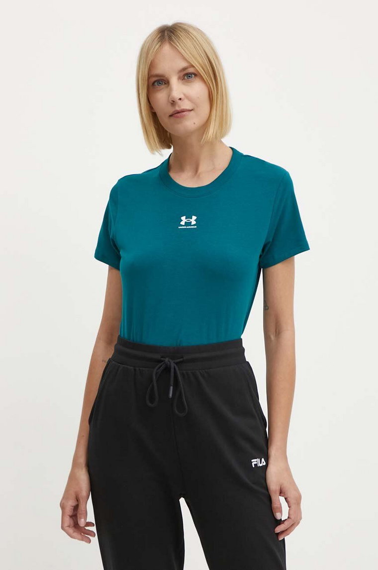 Under Armour t-shirt damski kolor zielony