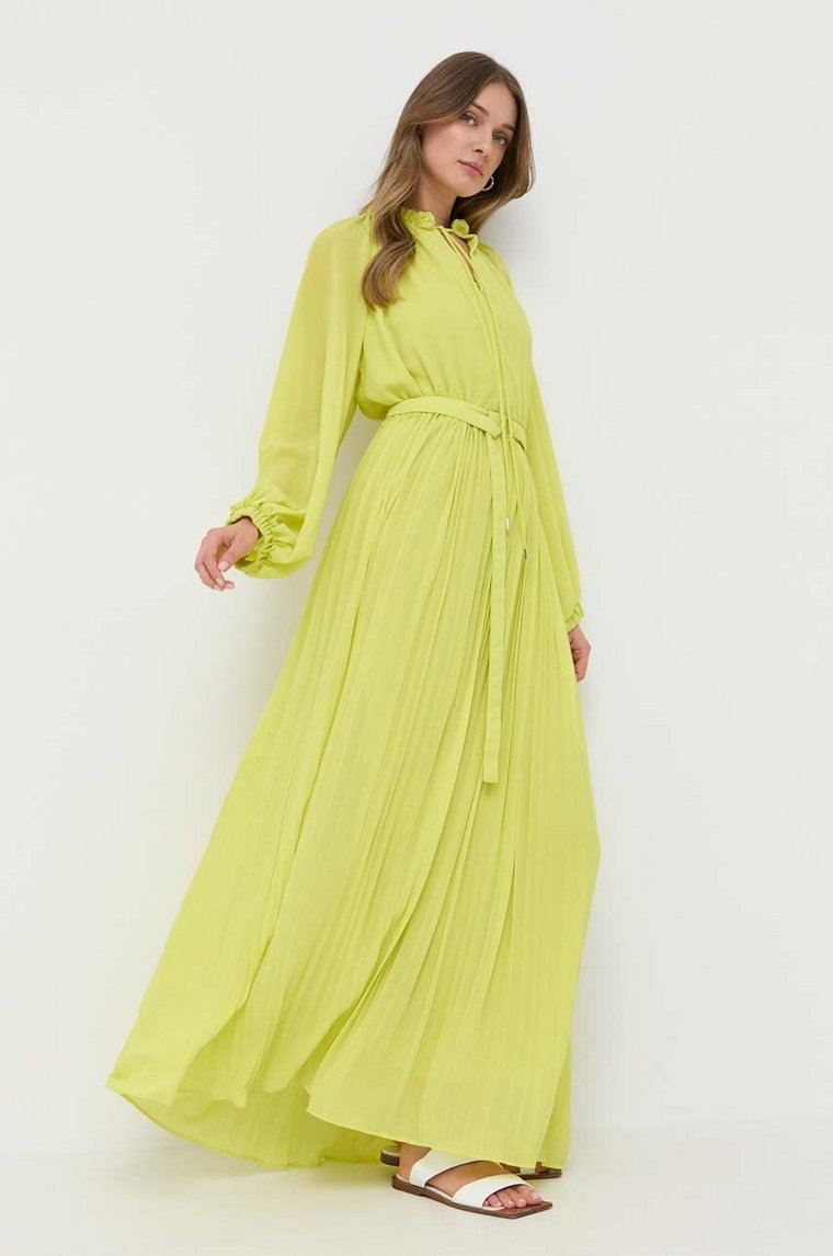 Beatrice B sukienka kolor zielony maxi rozkloszowana