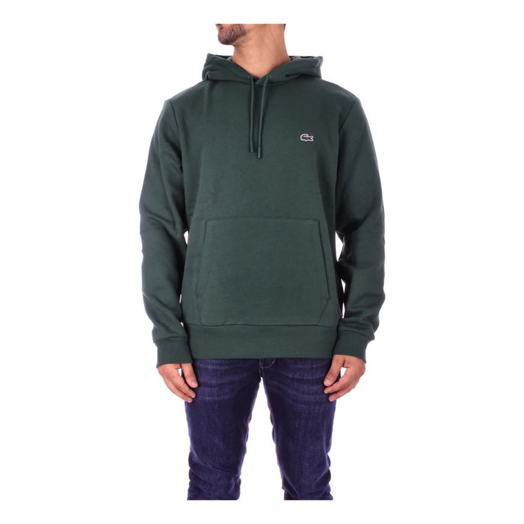 Zielony Męski Hoodie Lacoste