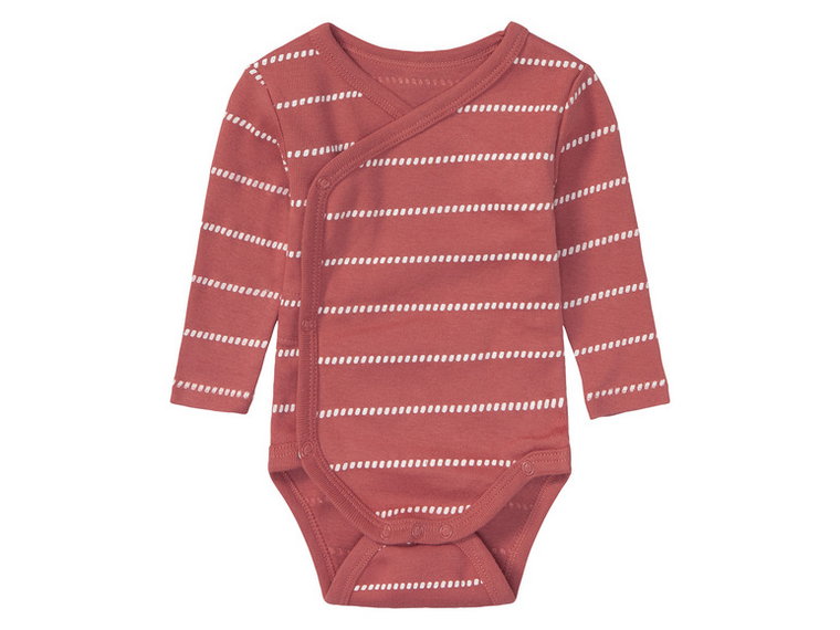 lupilu Body kopertowe niemowlęce z bawełną organiczną, 2 sztuki (50/56, Różowy/czerwony)