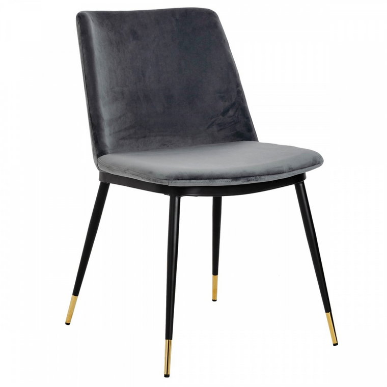 Krzesło DIEGO ciemny szary - welur, podstawa czarno złota kod: KH1201100122.DKGREY