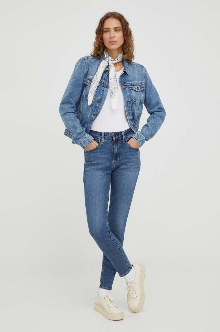 Levi's jeansy 721 HIGH RISE SKINNY damskie kolor niebieski