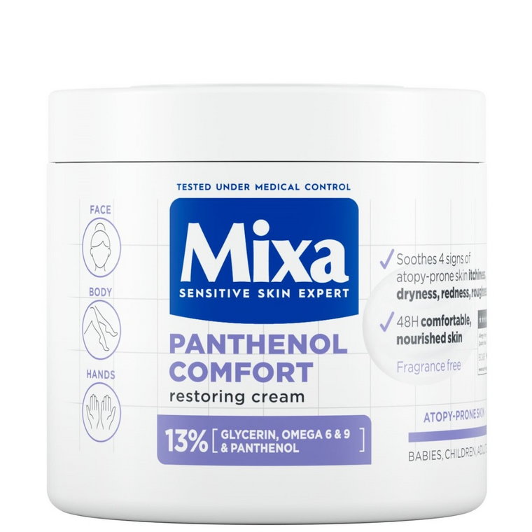 Mixa Panthenol Comfort Łagodzący Krem do twarzy i ciała dla skóry atopowej 400 ml