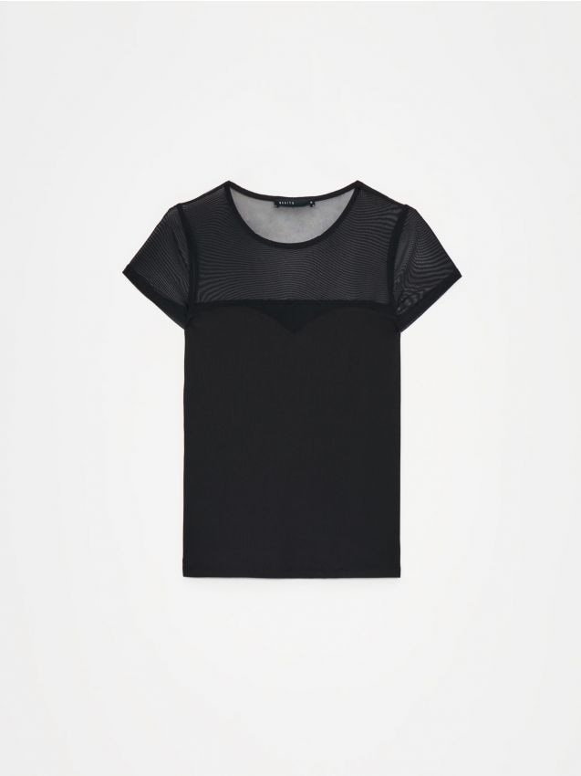 Mohito - Czarna bluzka z krótkim rękawem - czarny