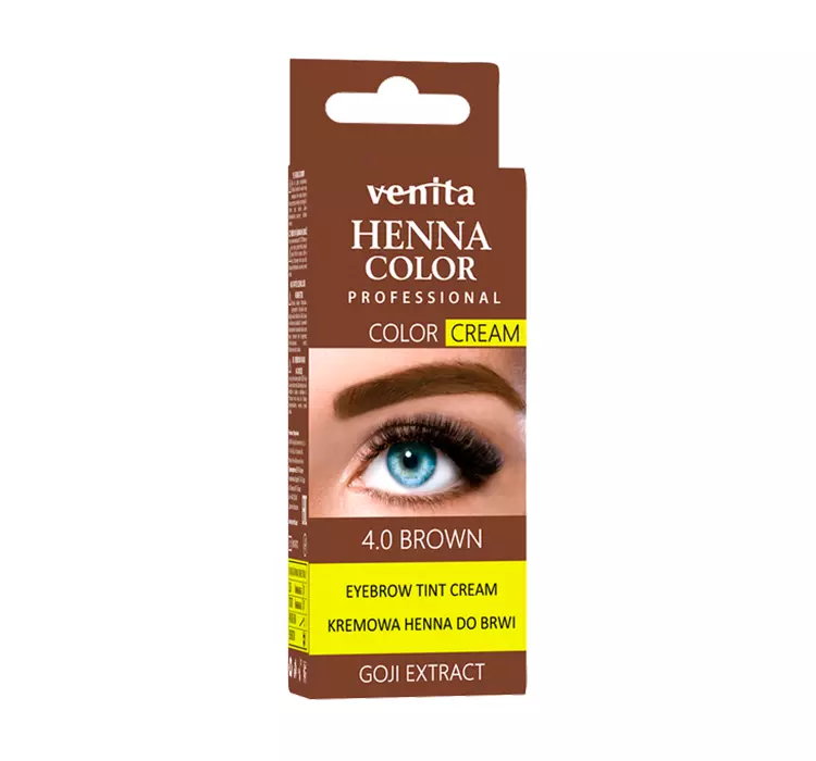 VENITA HENNA COLOR HENNA DO BRWI W KREMIE 4.0 BROWN 15G + 15G