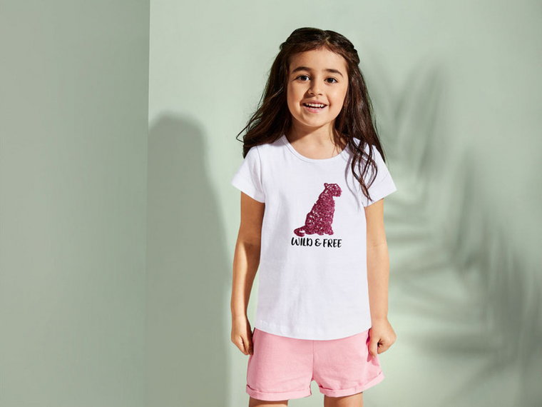 lupilu T-shirty dziewczęce z bawełny, 2 sztuki (86/92, Biały/różowy)