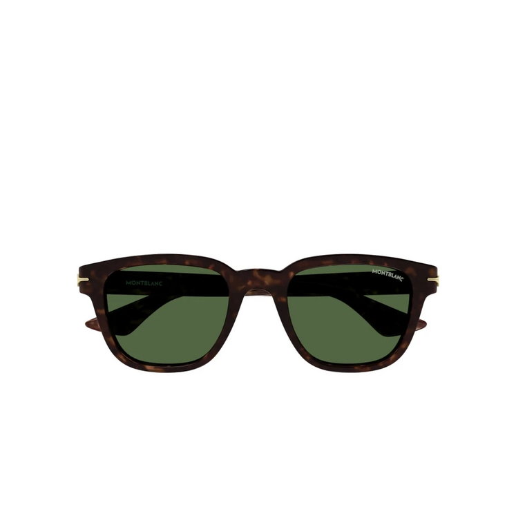 Męskie okulary przeciwsłoneczne z kwadratową oprawką z acetatu w ciemnobrązowym kolorze żółwia Montblanc