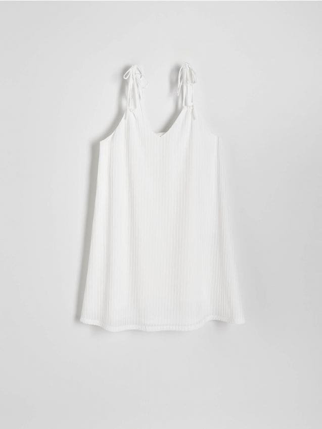 Reserved - Sukienka mini na ramiączkach - biały