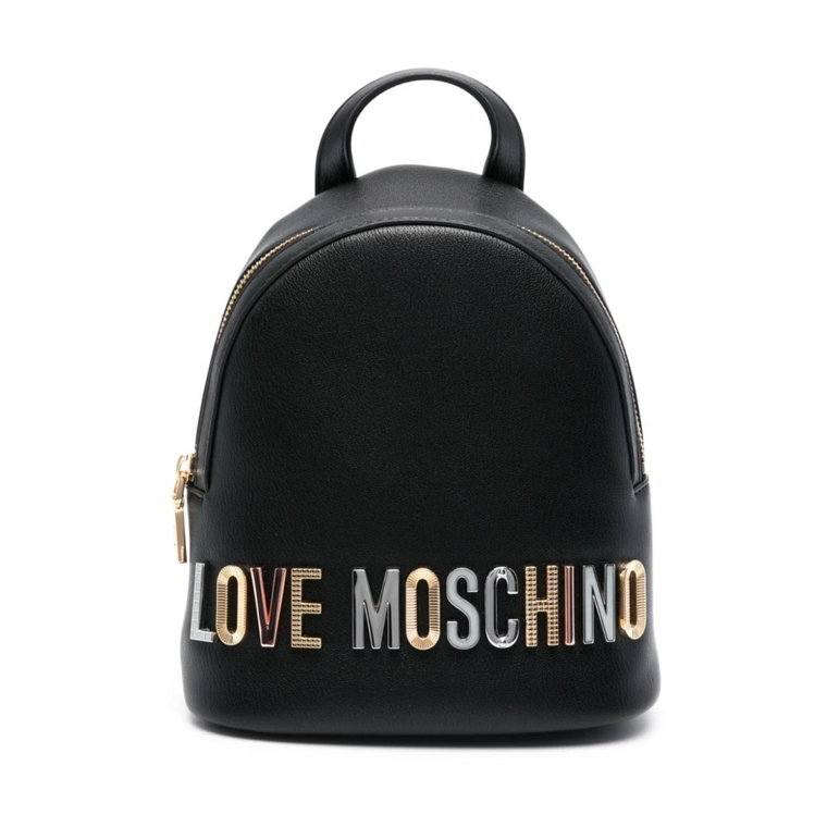 Stylowy czarny plecak z ekoskóry Love Moschino