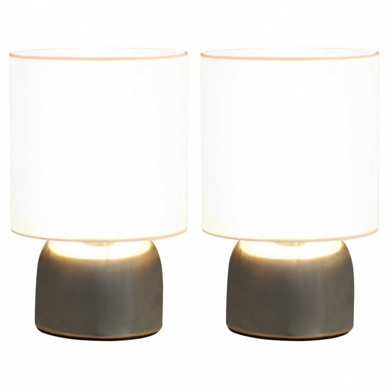 Lampy stołowe, 2 szt., dotykowe, białe, E14 kod: V-51039