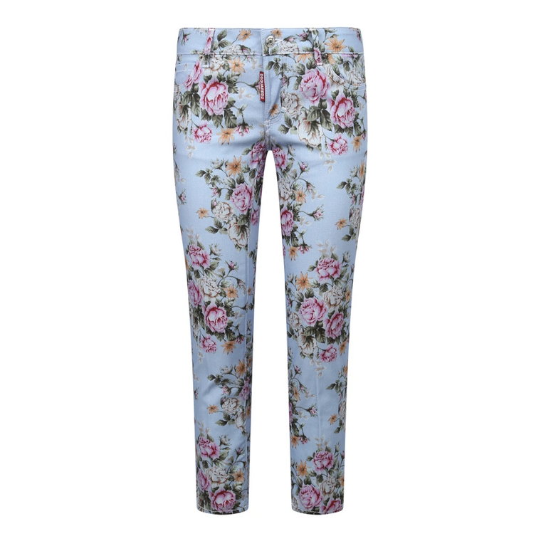 Spodnie Slim-Fit z Kwiatowym Wzorem Dsquared2