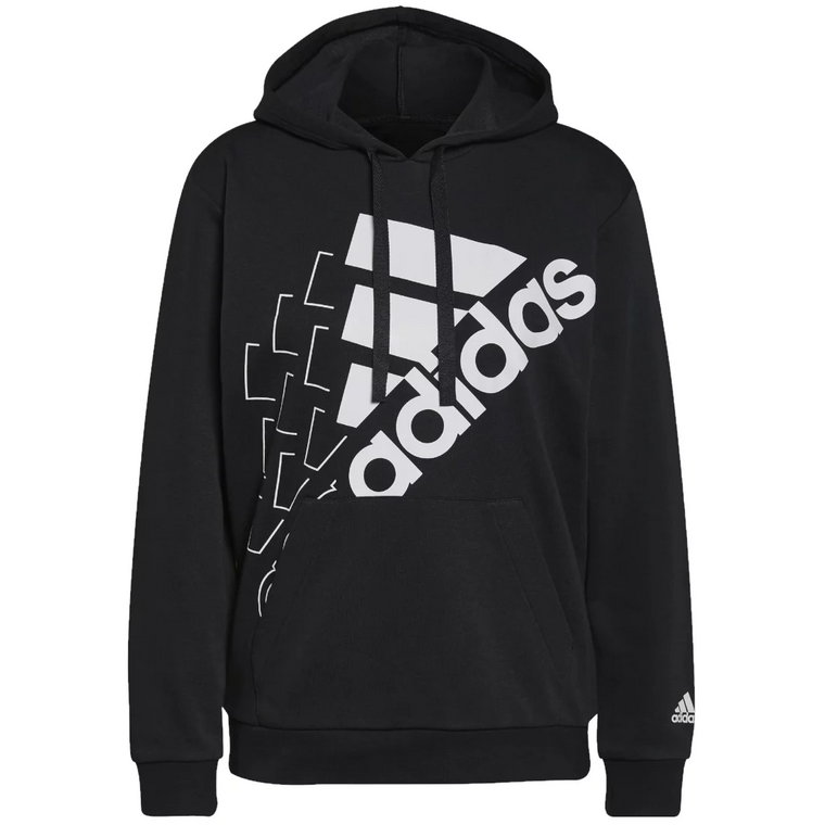 adidas Brand Love Slanted Relaxed Logo Hoodie GS1360, Damskie, Czarne, bluzy, bawełna, rozmiar: S