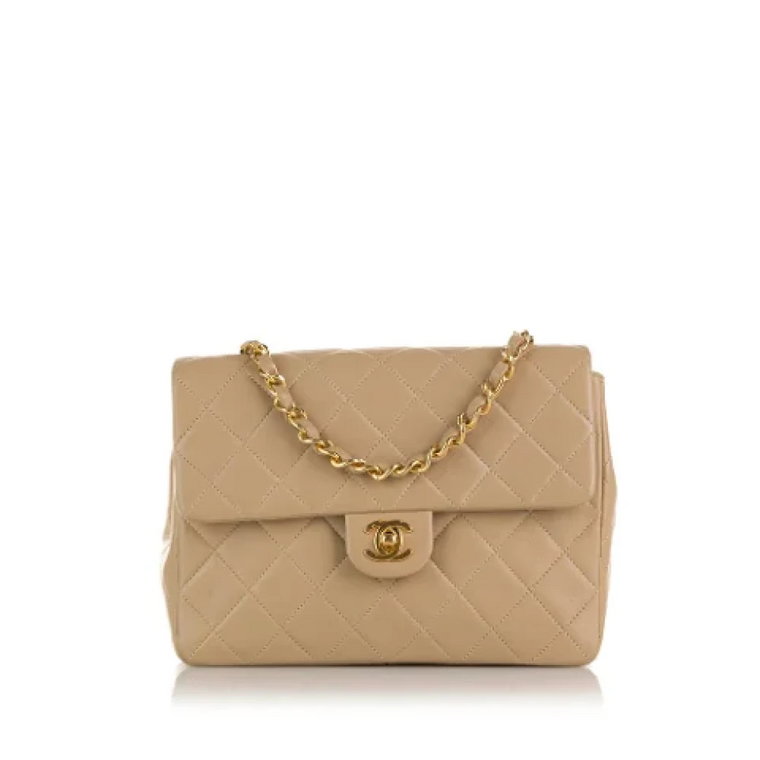 Beżowa skórzana torebka Chanel Flap Chanel Vintage