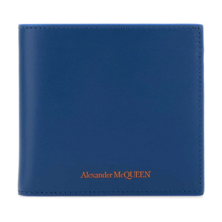 Niebieski portfel skórzany Alexander McQueen