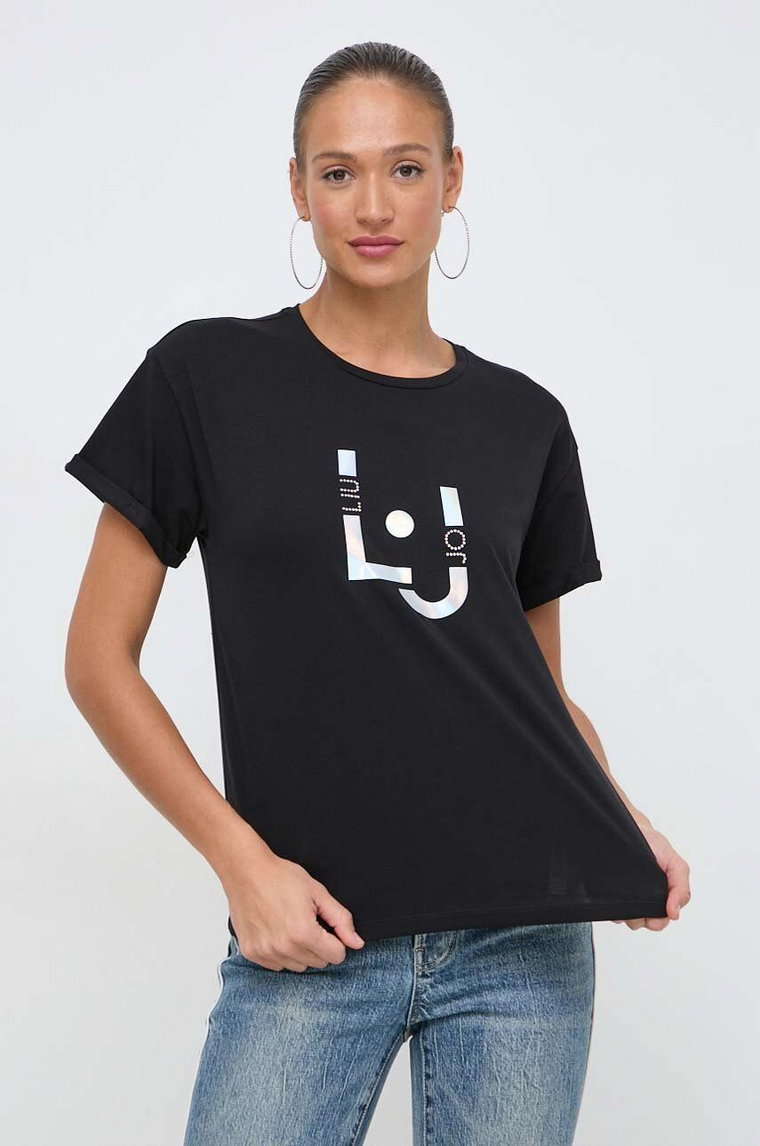 Liu Jo t-shirt damski kolor czarny