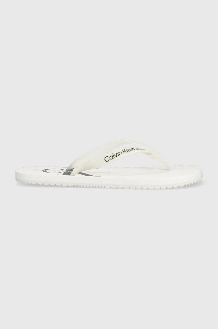 Calvin Klein Jeans japonki BEACH SANDAL MONOGRAM TPU męskie kolor biały