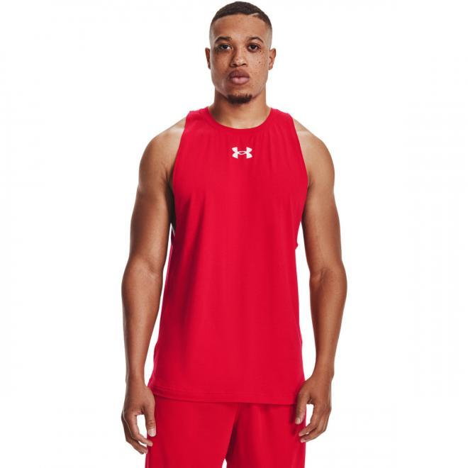 Męski top treningowy UNDER ARMOUR UA BASELINE COTTON TANK - czerwony