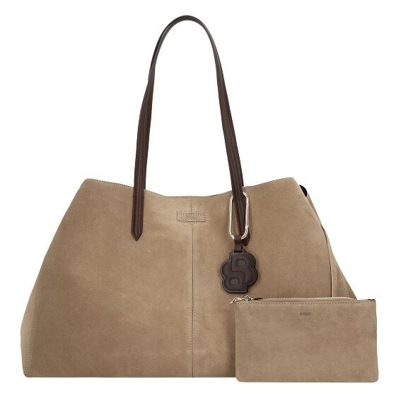 Boss Zelma Shopper Bag Skórzany 49 cm Komora na laptopa open beige