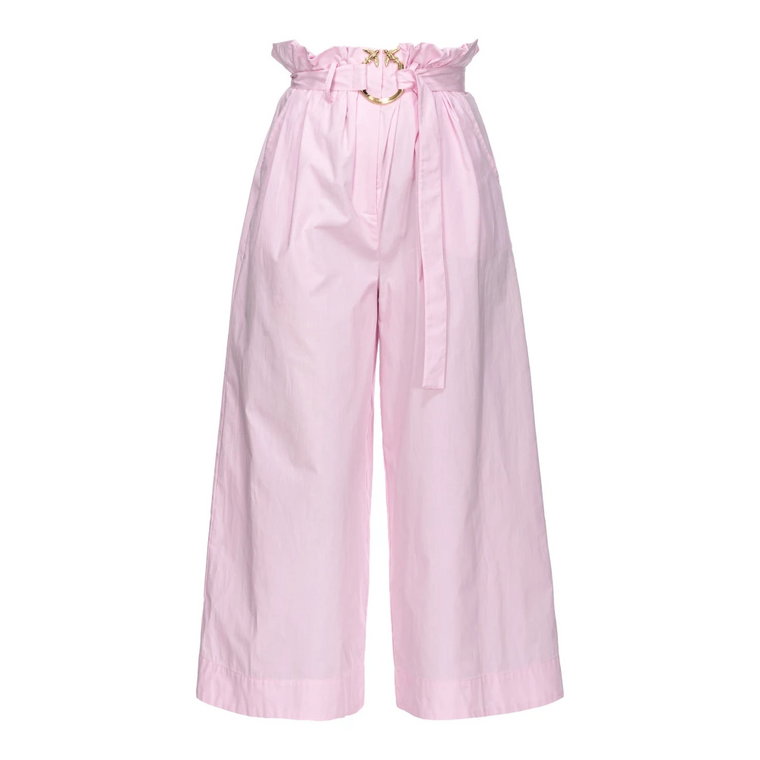 Różowe spodnie z paskiem Pinko