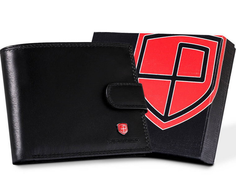 Zapinany portfel męski z systemem RFID Protect  Peterson