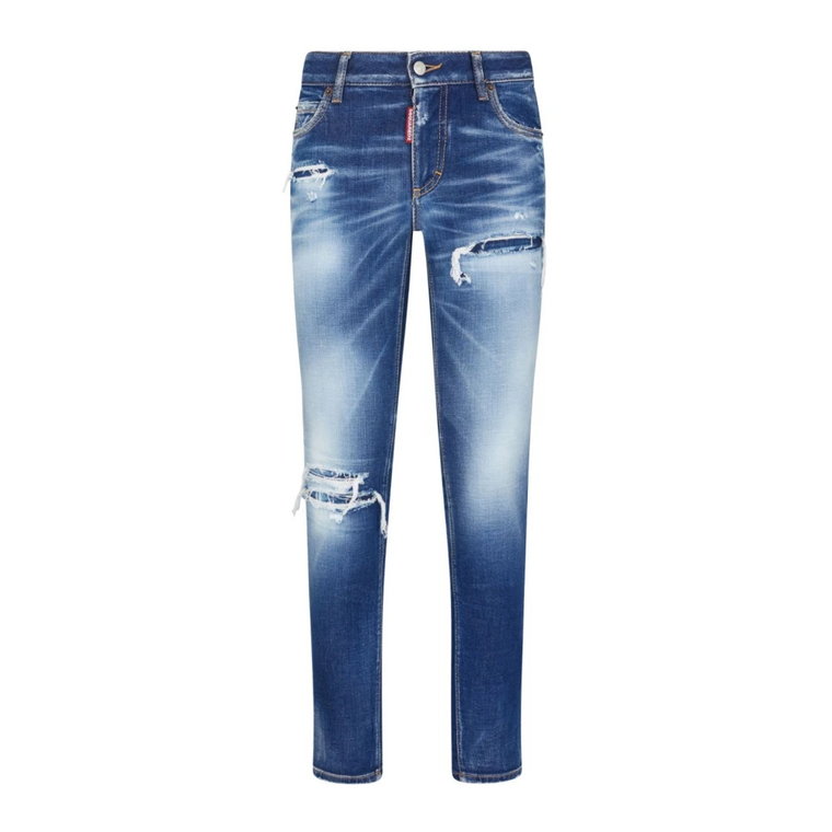 Niebieskie Ripped Slim-Leg Jeans Dsquared2