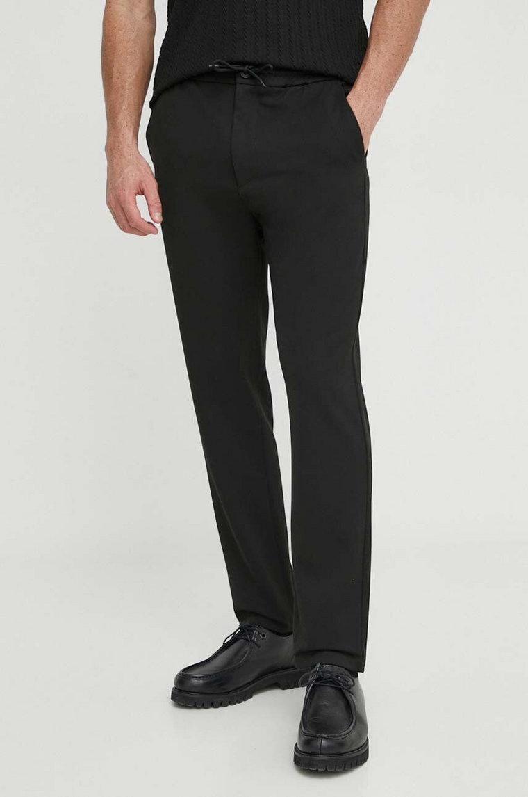 Les Deux spodnie męskie kolor czarny proste LDM501100