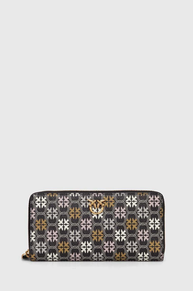 Pinko portfel skórzany damski kolor czarny 100250.A1EM