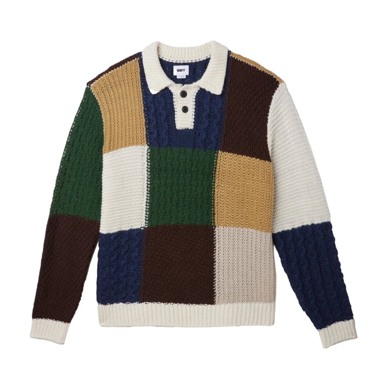 Sweter w patchworku - Niewybielony Multi Obey