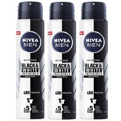 NIVEA MEN Antyperspirant Black&White Original 3 x250ml