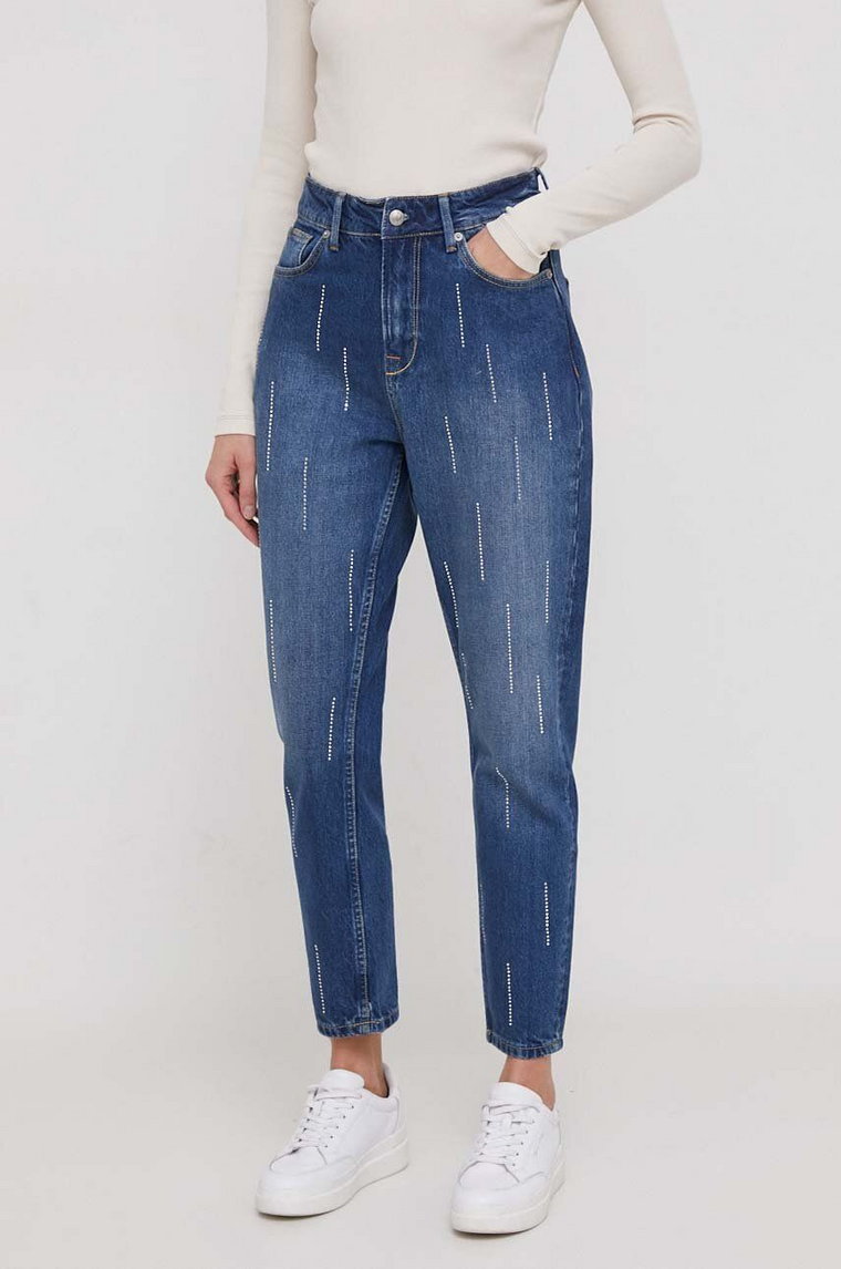 Pepe Jeans jeansy TAPERED JEANS UHW SPARKLE damskie high waist PL204601