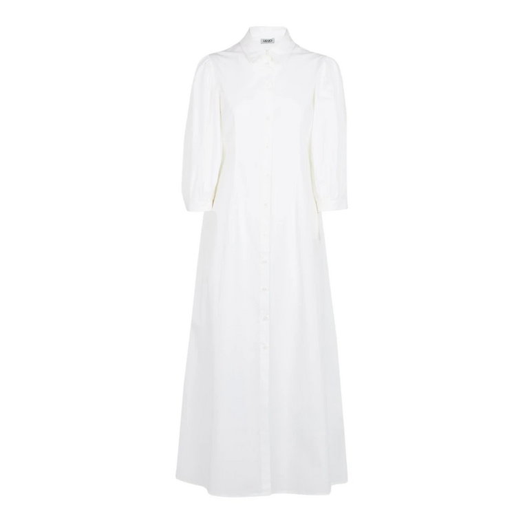 Długa Sukienka Koszulowa Biała Liu Jo