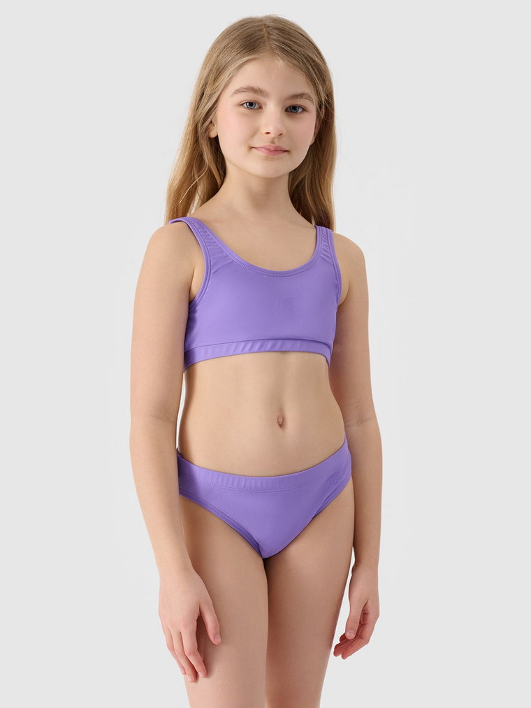 Kostium kąpielowy dwuczęściowy dziewczęcy - fioletowy