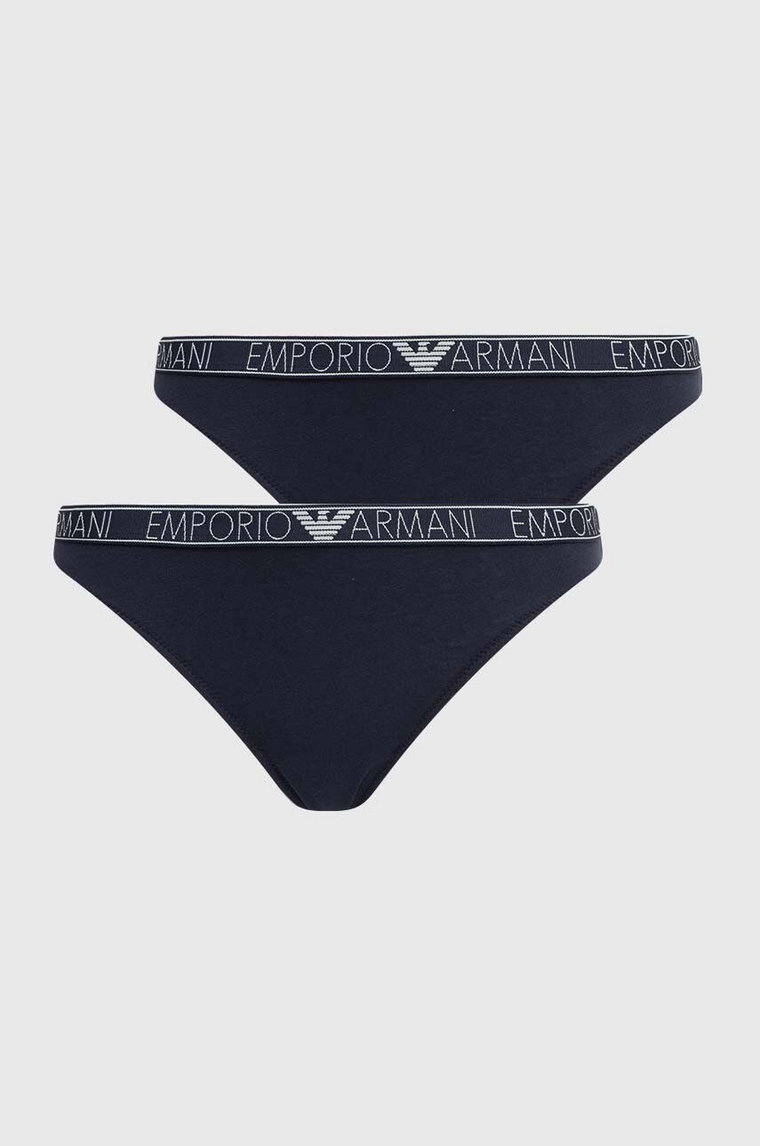 Emporio Armani Underwear stringi 2-pack kolor granatowy