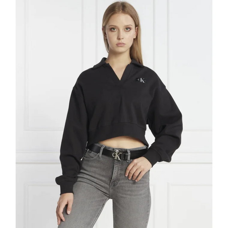 CALVIN KLEIN JEANS Bluza LABEL POLO COLLAR | Loose fit