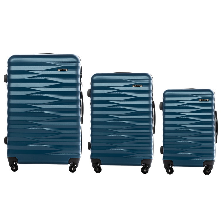 Zestaw 3 walizki podróżne z ABS-u  VEZZE zebra NIEBIESKA