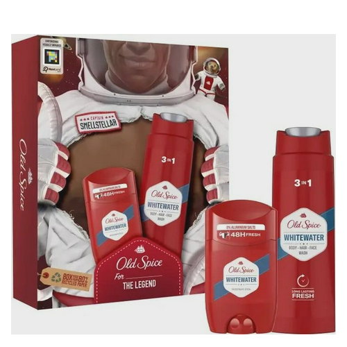 Zestaw upominkowy Old Spice Astronaut Whitewater Żel pod prysznic 3 w 1 250 ml + Dezodorant w sztyfcie 50 ml (8700216131766). Zestawy kosmetyków do pielęgnacji