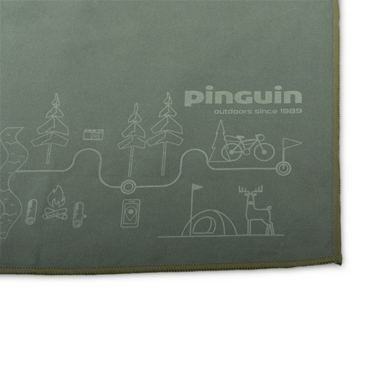 Ręcznik szybkoschnący Pinguin Micro Towel S Mapa 40x40 greenish grey - ONE SIZE