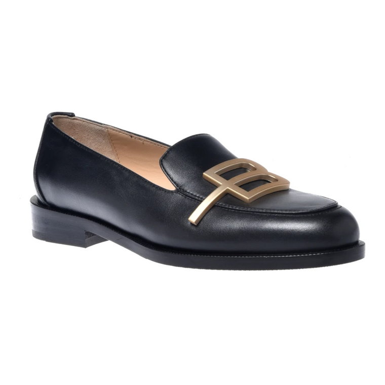 Black calfskin loafers Baldinini